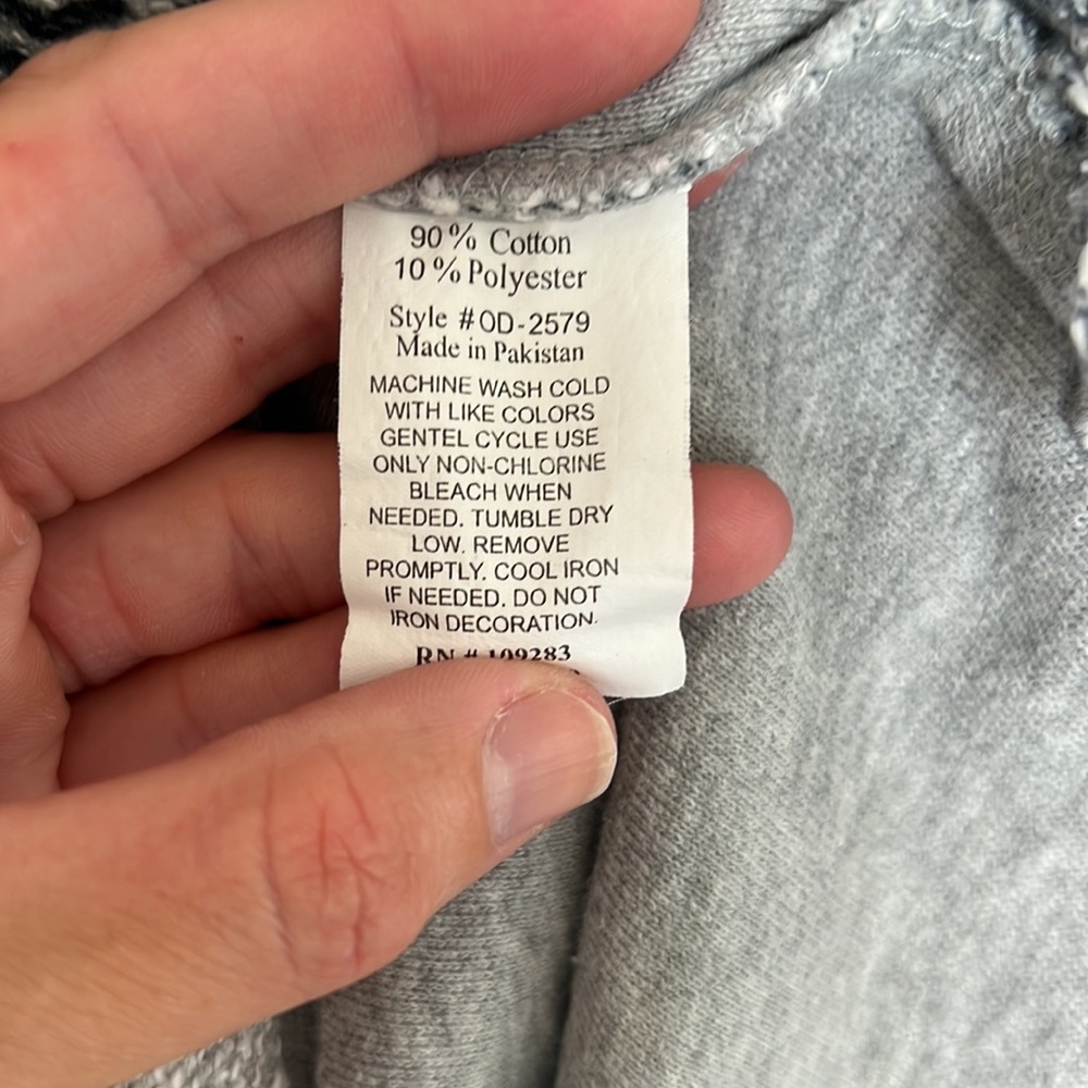 3/$15 SALE Ocean Drive Clothing Hooded Baja Poncho Dark & Light Gray Striped MED - Picture 7 of 8